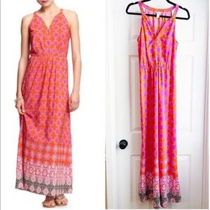 Banana Republic Women Dress Maxi Long Pink Orange